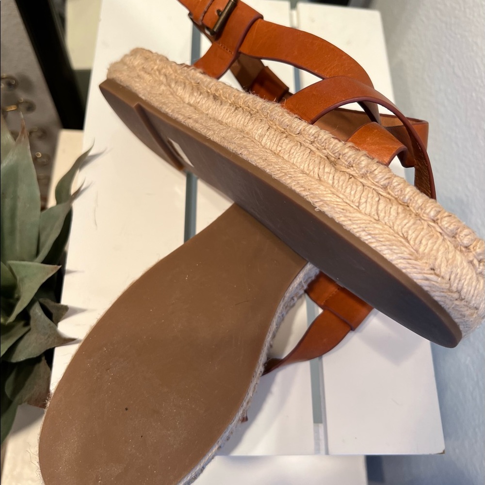 Madewell Malia espadrille leather jute sandals size 9 NWOB - Picture 6 of 12